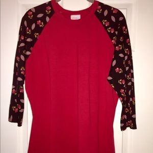 LuLaRoe Randy Red Floral Sz L